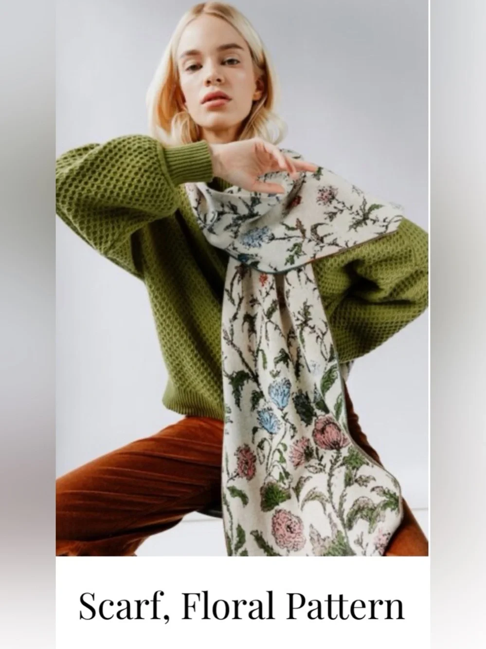 IVKO Travel Floral Scarf; Retails $164 New! - Picture 4 of 8